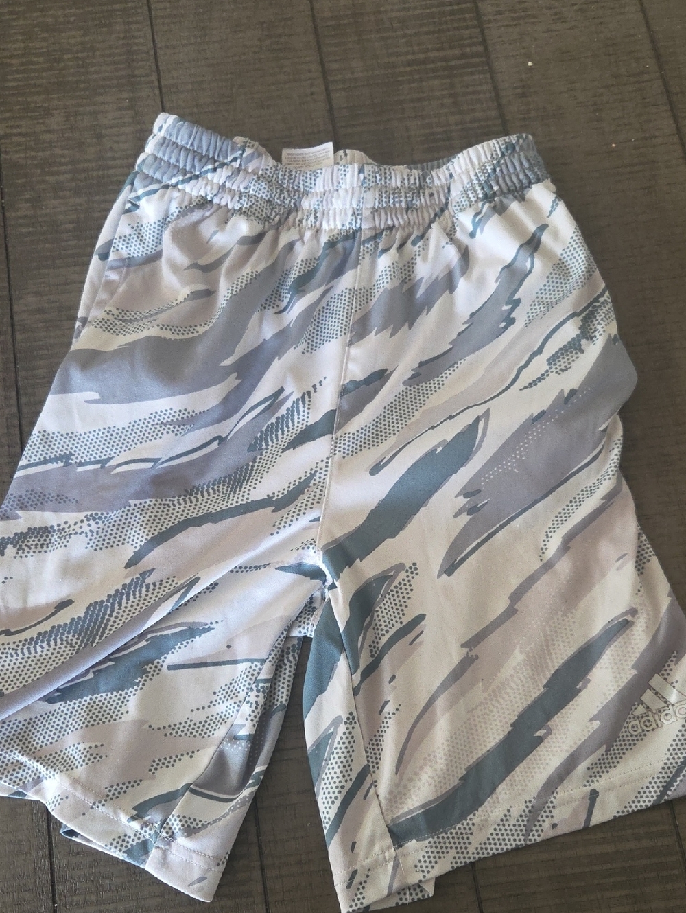 adidas Boys Gray and Blue Athletic Shorts